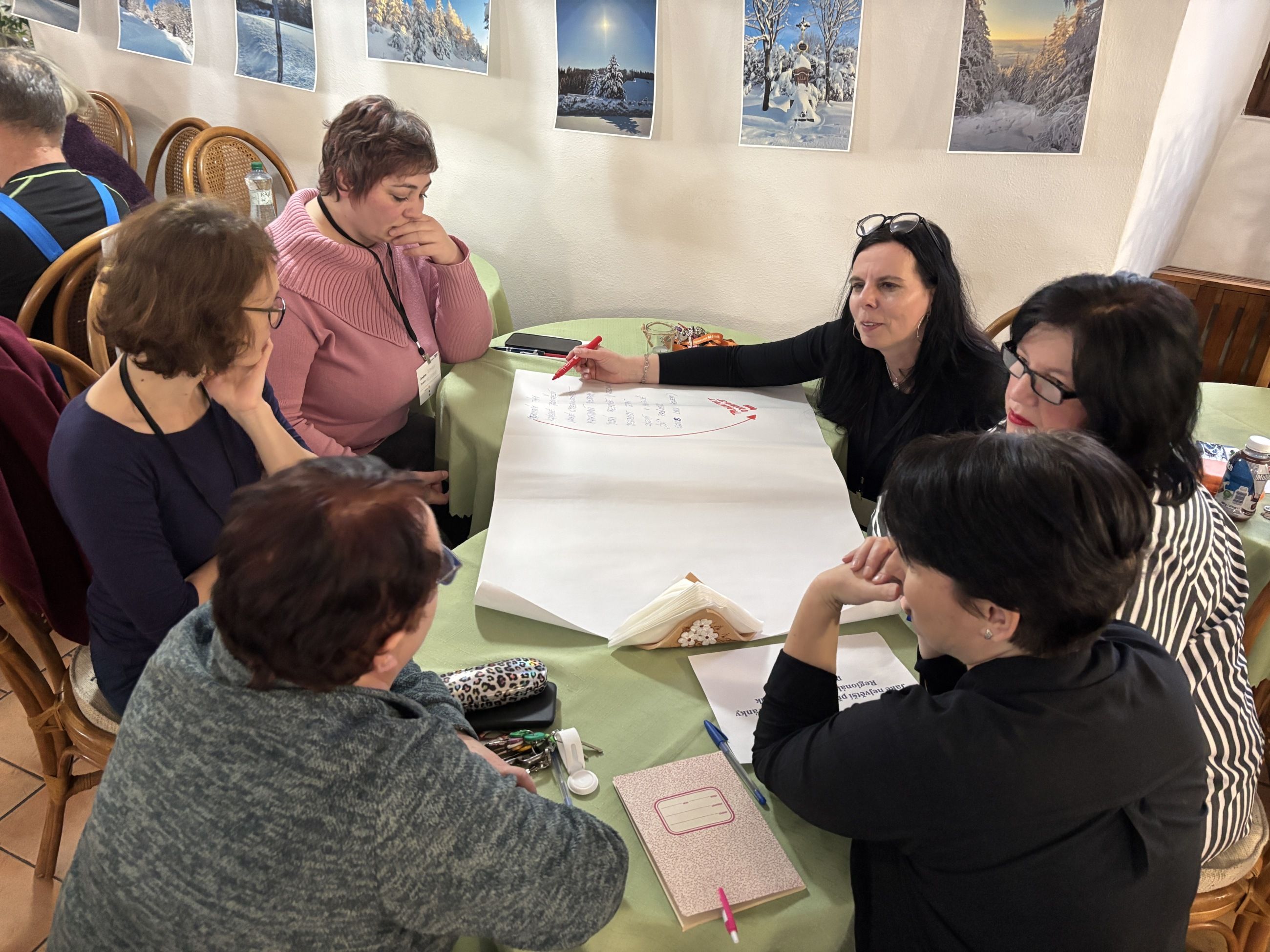 Práce ve skupinách na workshopu
