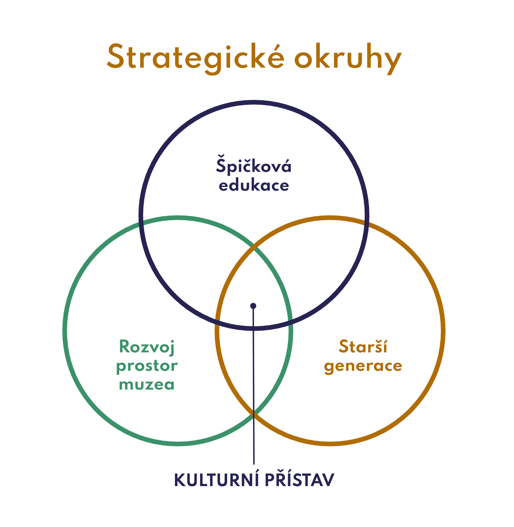 Strategické okruhy: Špičková edukace, Rozvoj prostor muzea, Starší generace – Kulturní přístav